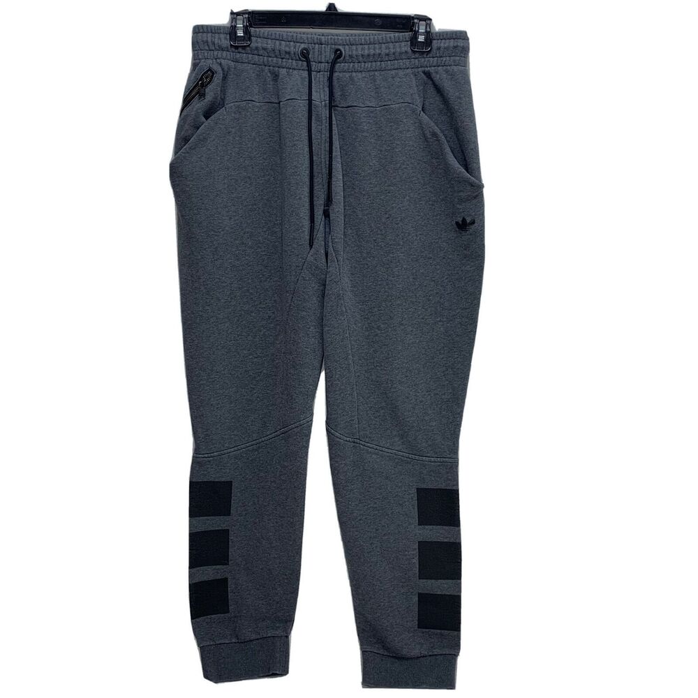 adidas Gray and Black Track Pants